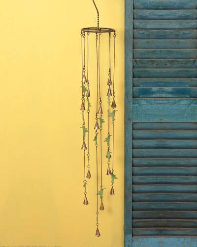 Copper/Verdigris Hummingbirds/Bells Mobile