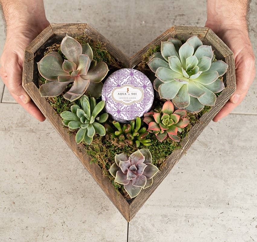 Reclaimed Wood Heart Planter / Tray