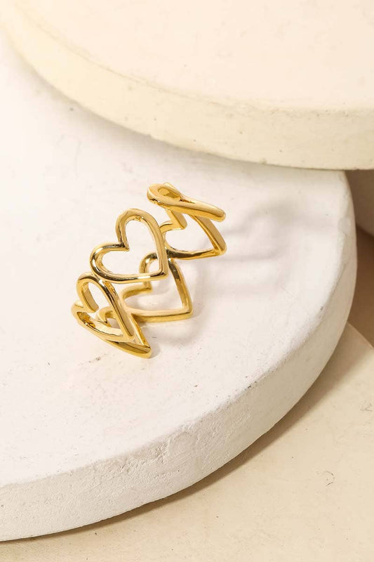 Open Heart Shape Fashion Ring