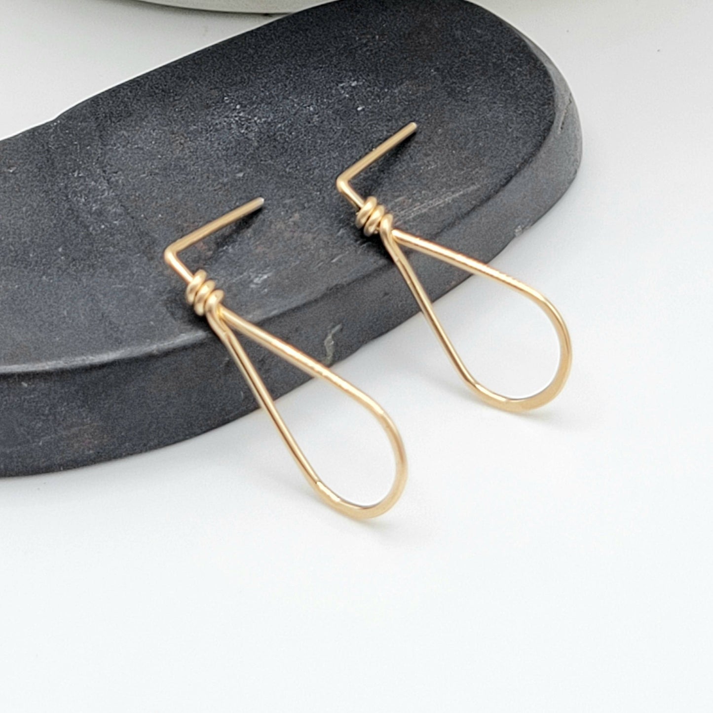 Gold Teardrop Stud Earrings