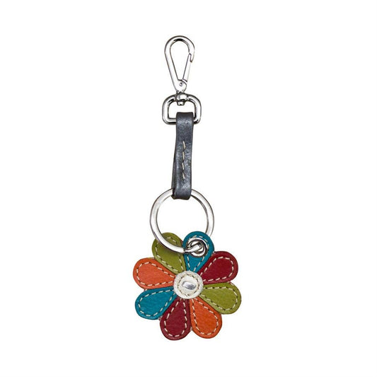 Leather Flower Keyfob