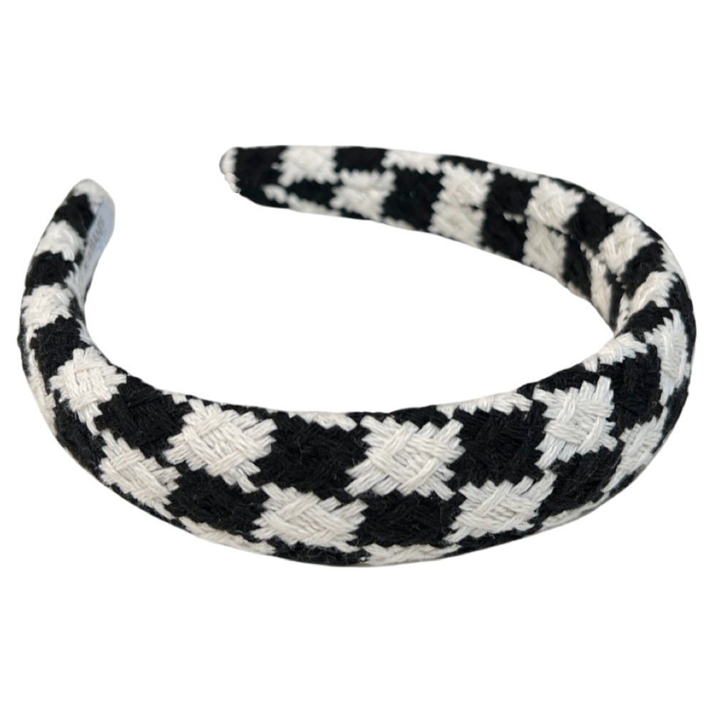 Padded Headband - Black Checkered