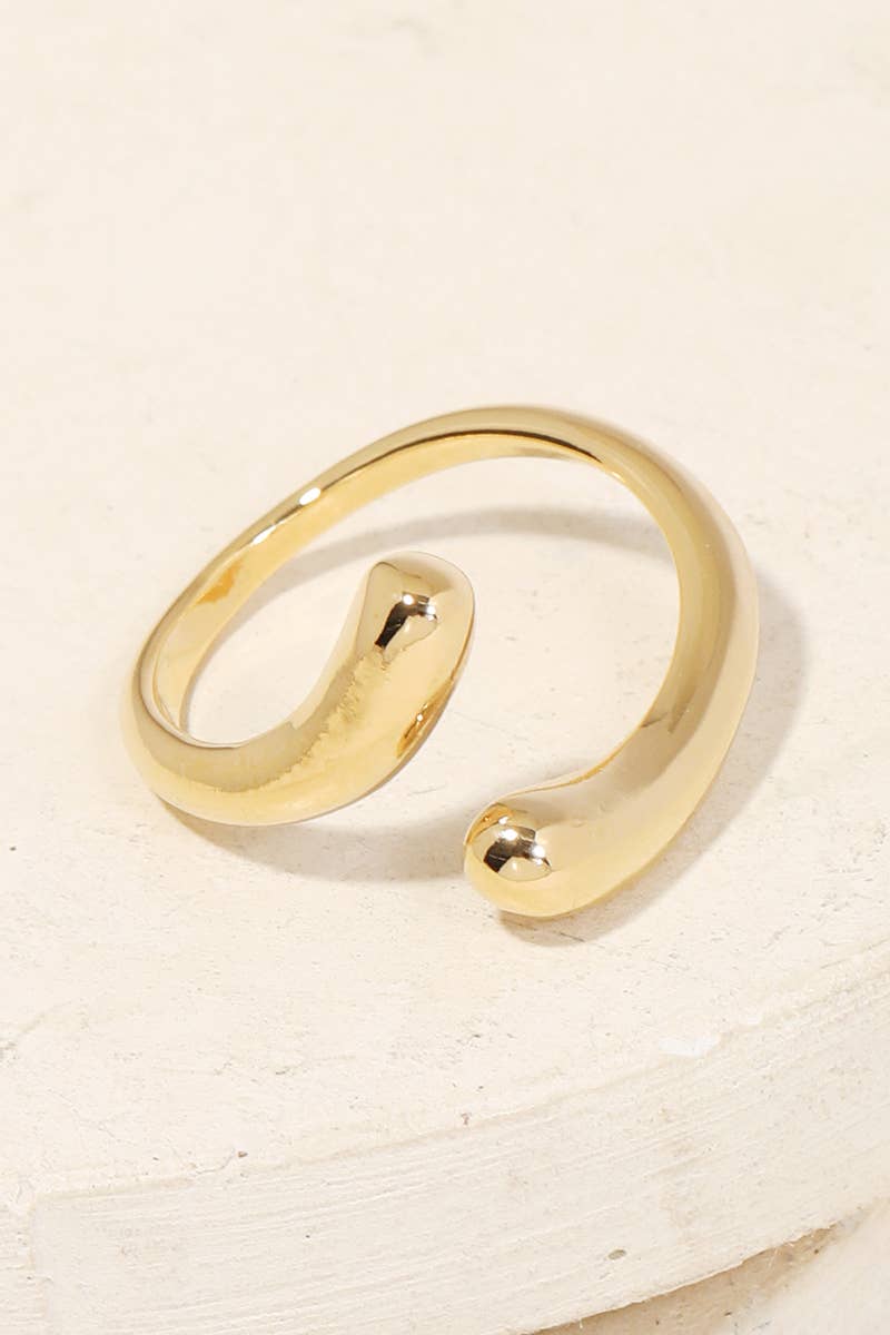 Polished Metallic Open Band Ring