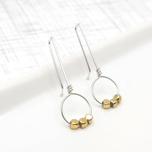 Silver and Gold Threader Earrings