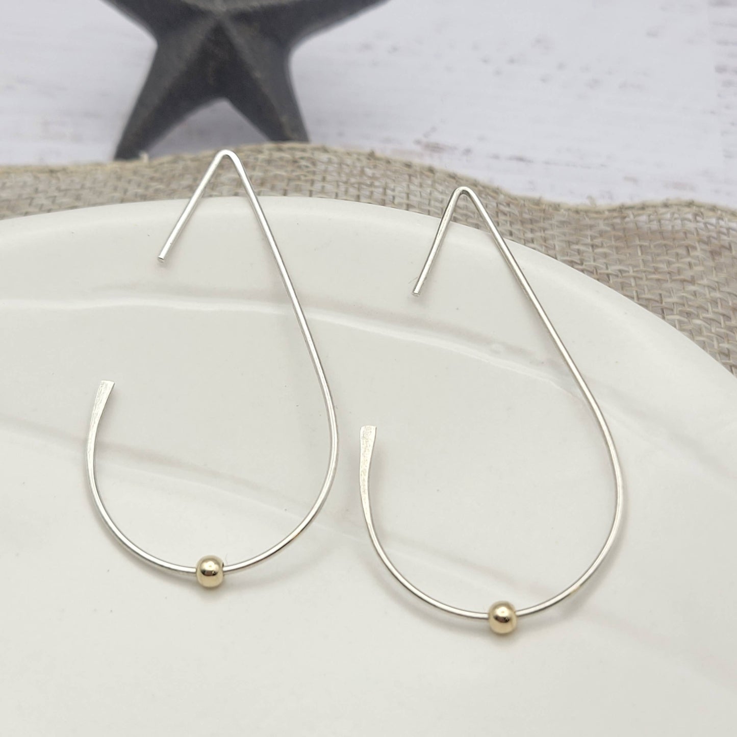 Open Hoop Threader Earrings - Sterling Silver