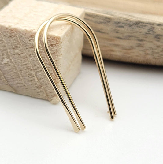 Open Hoop Threader Earrings - 14k Gold Filled