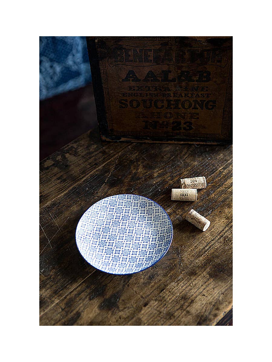 Blue and White Round Plate - III