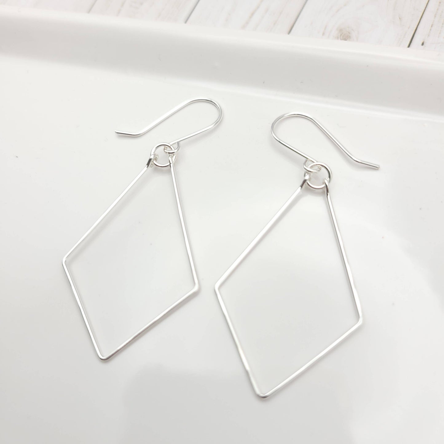 Sterling Silver Trapezoid Earrings