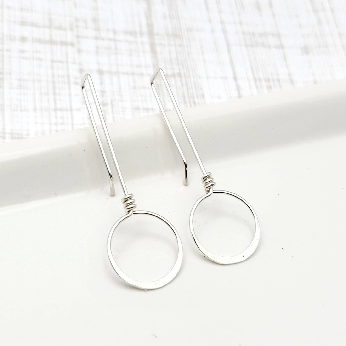 Sterling Silver Threader Hoop Earrings - Handmade Earrings