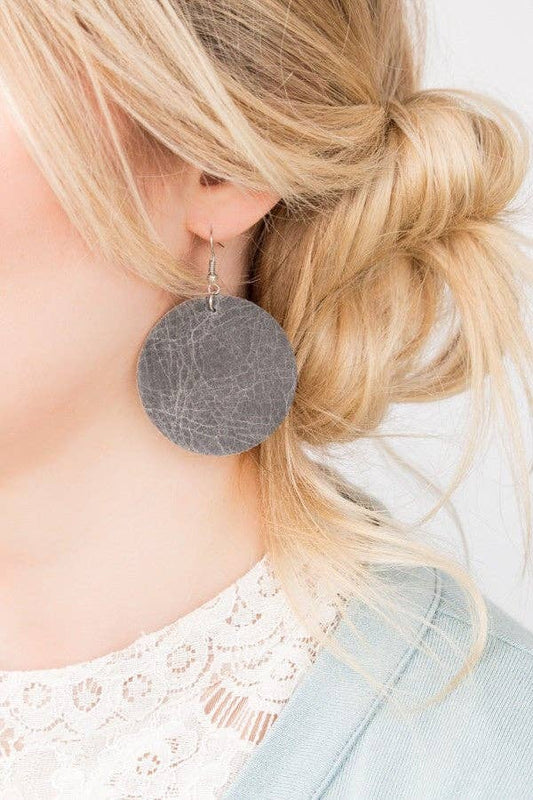 Leather Circle Earrings