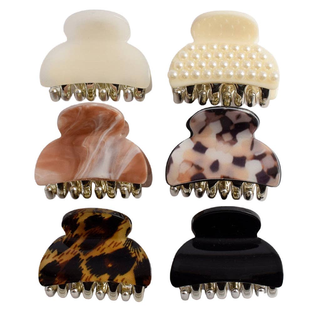 Mini Claw Clip Set of 6 - Neutral