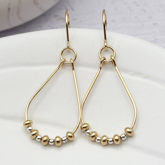 Gold & Silver Teardrop Hoop Earrings