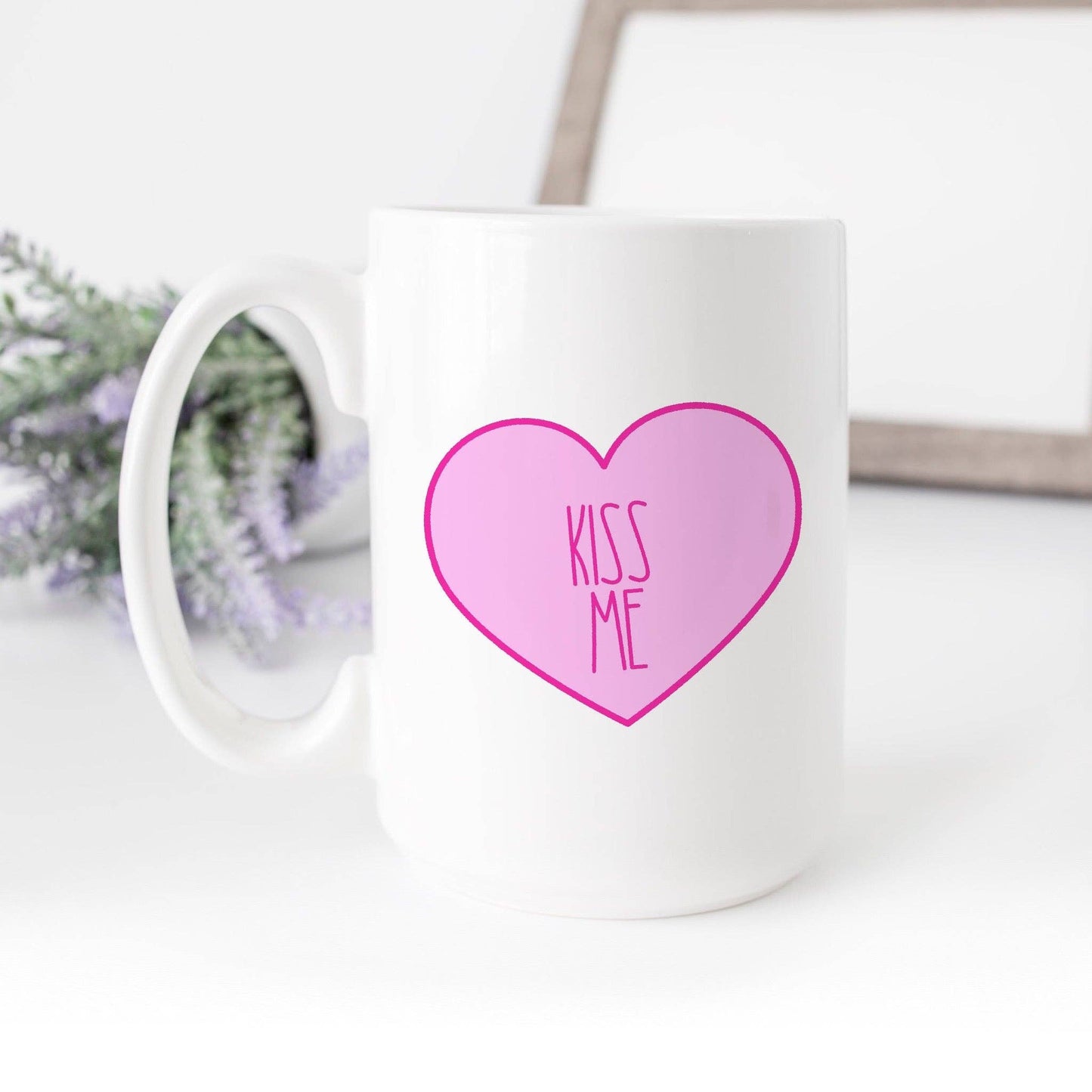 Kiss Me Candy Heart Mug