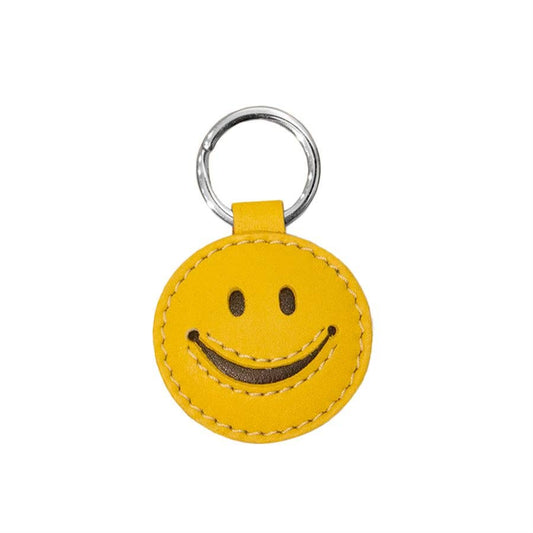 Leather Happy Face Keyfob