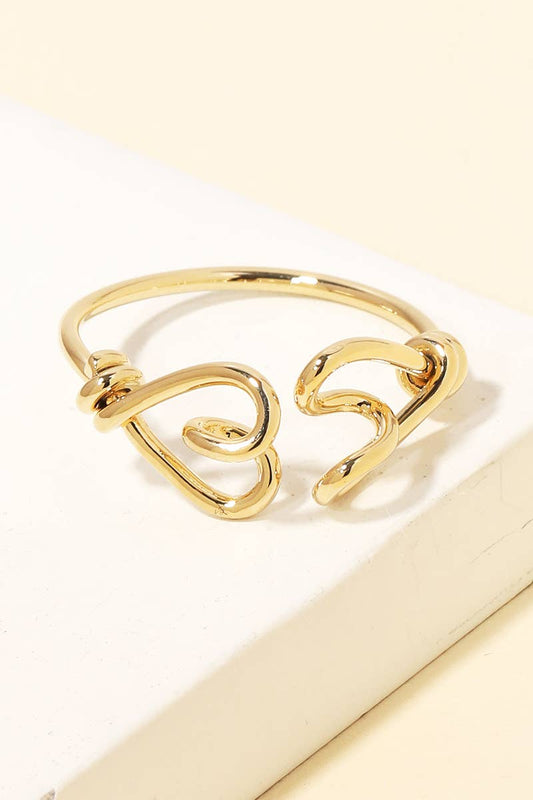 Double Heart Open Ring