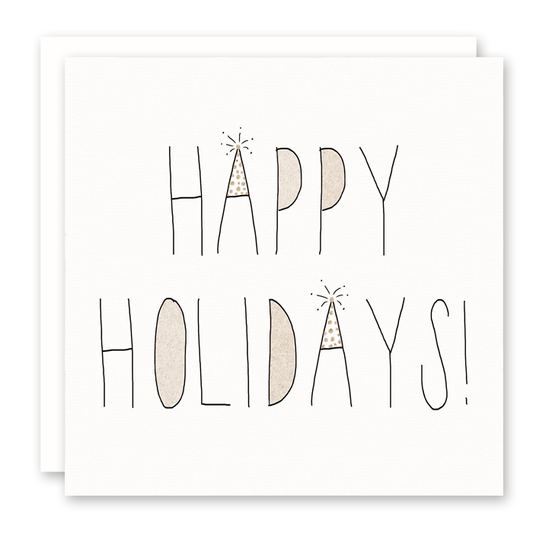 HAPPY HOLIDAYS CARD - Neutral Tone Christmas Holiday Card