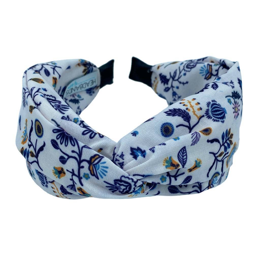 Traditional Knot Headband - Cream Anitque Floral