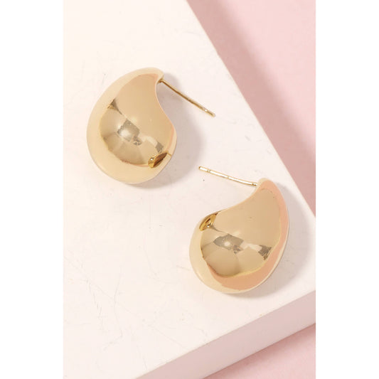 Metallic Teardrop Post Earrings